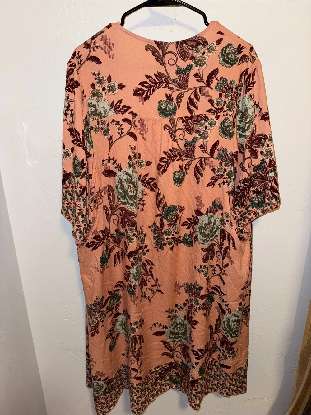 Angie Peach Floral Open-Front Kimono - Picture 3 of 4